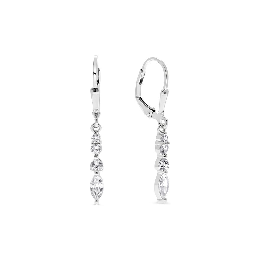 FAVS 925er Silber-Ohrhänger mit funkelnden Zirkonia-Steinen in verschiedenen Schliffen.