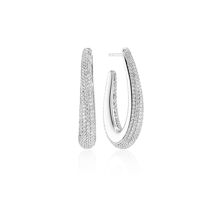 Sif Jakobs Jewellery Creolen, Zirkonia, Damen, 925er Silber, silber