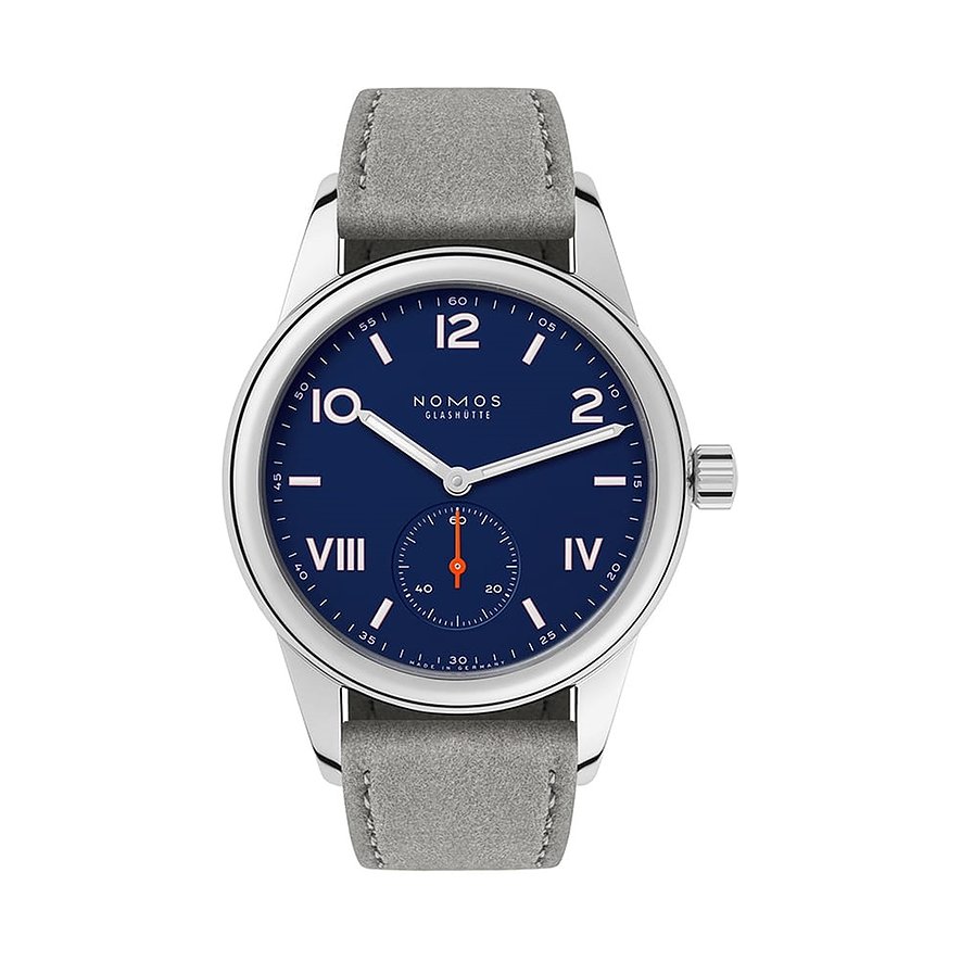 Nomos Glashütte Damenuhr Club Campus night sky 719, Damen, Edelstahl, Armband: Leder, vegan, Handaufzug