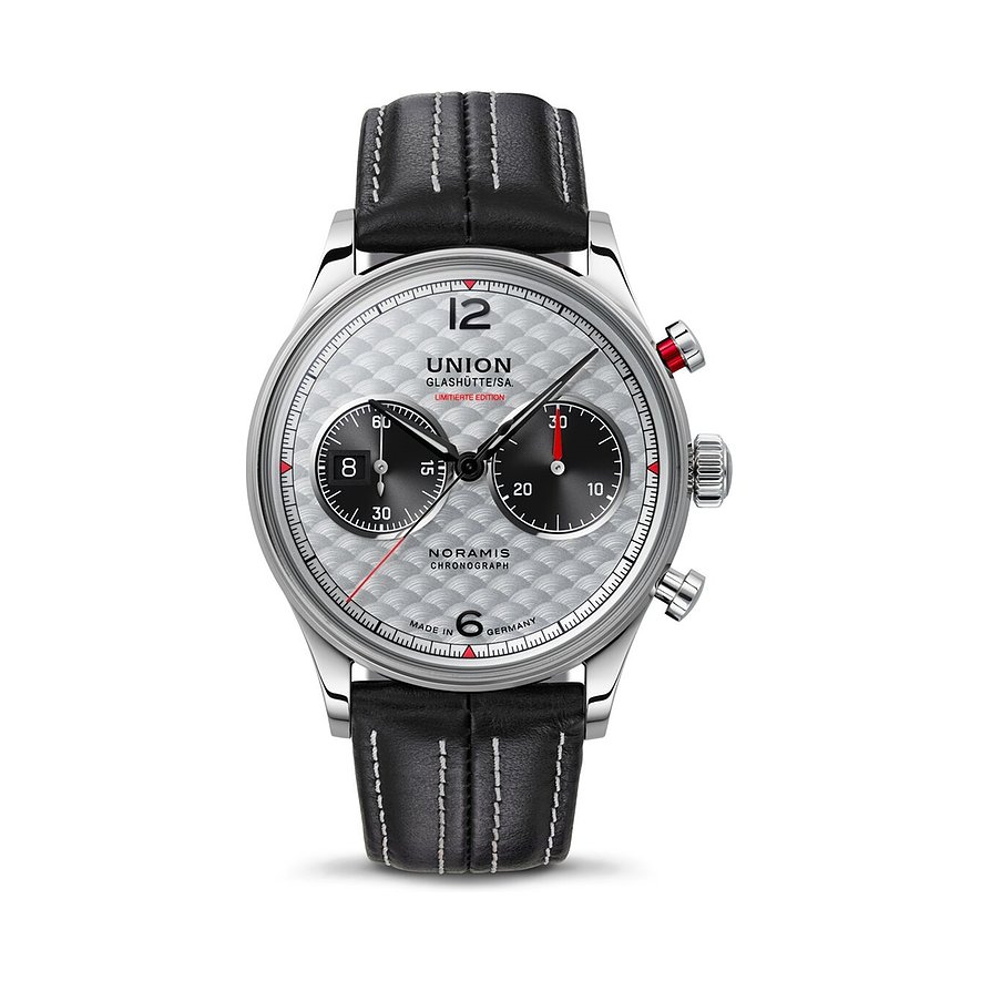 Union Glashütte Chronograph Noramis D0124271603209, Herren, Edelstahl, Armband: Kalbleder, Automatik, analog