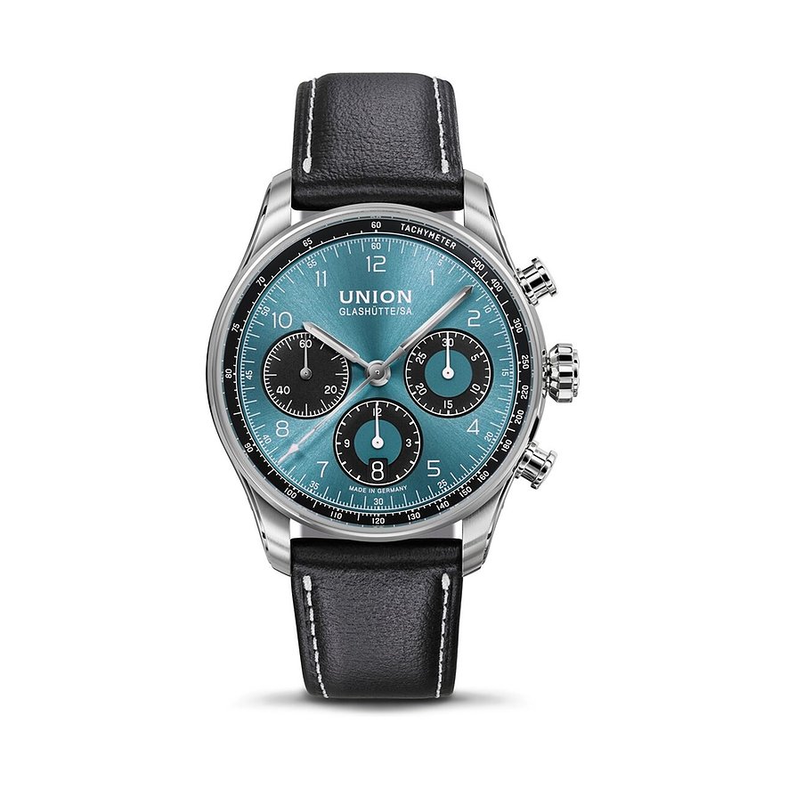 Union Glashütte Chronograph Belisar D0092271604200, Herren, Edelstahl, Armband: Kalbleder, Automatik, analog