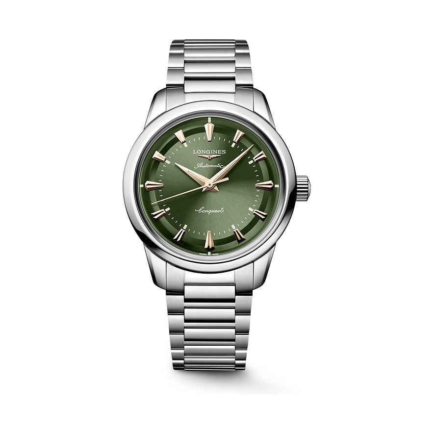 Longines Herrenuhr Conquest Heritage L16494026, Herren, Edelstahl, Armband: Edelstahl, Automatik, analog