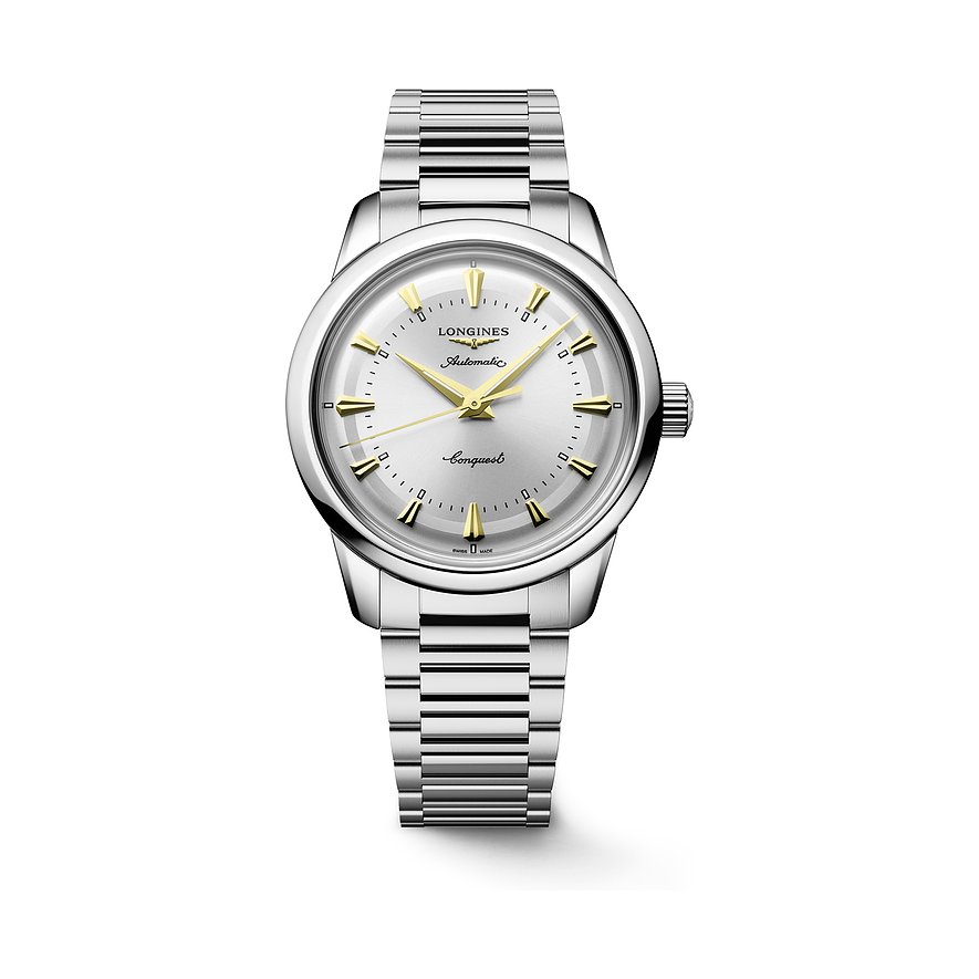 Longines Herrenuhr Conquest Heritage L16494726, Herren, Edelstahl, Armband: Edelstahl, Automatik, analog