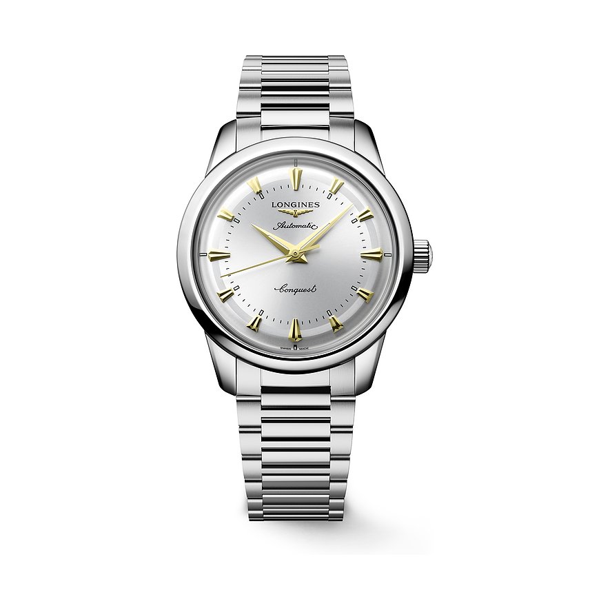 Longines Herrenuhr Conquest Heritage L16504726, Herren, Edelstahl, Armband: Edelstahl, Automatik, analog