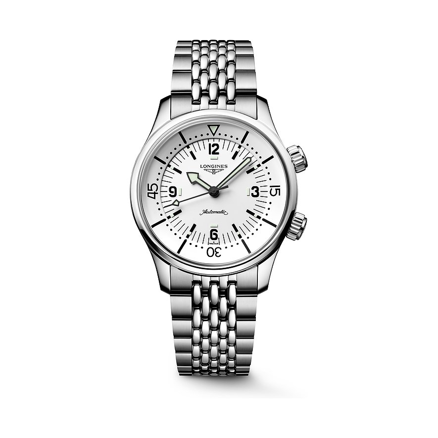 Longines Herrenuhr Longines Legend Diver L37644166, Herren, Edelstahl, Armband: Edelstahl, Automatik, analog