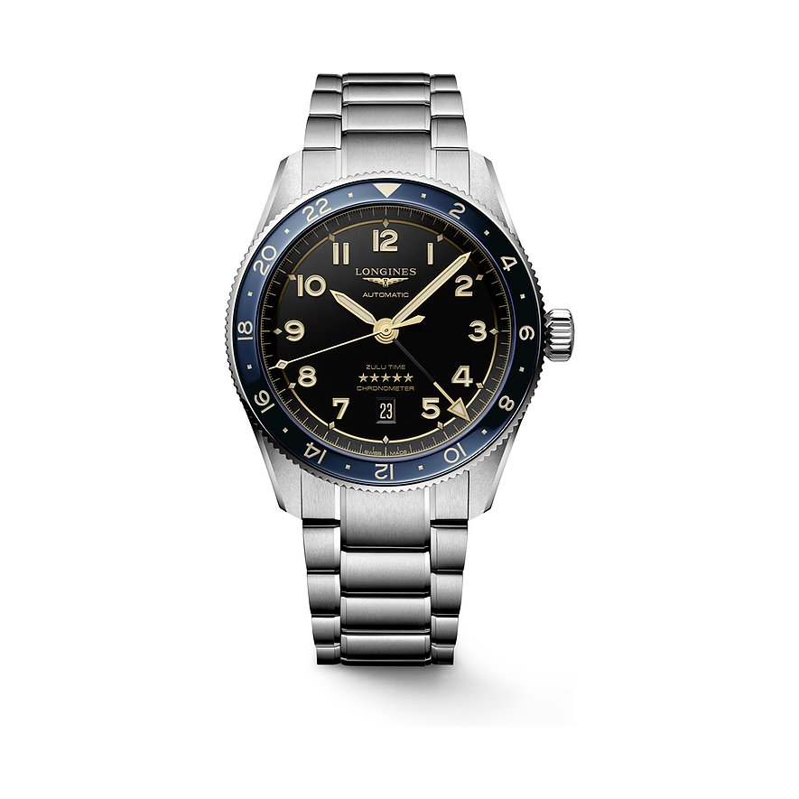 Longines Herrenuhr Longines Spirit L38124606, Herren, Edelstahl, Keramik, Armband: Edelstahl, Automatik, analog