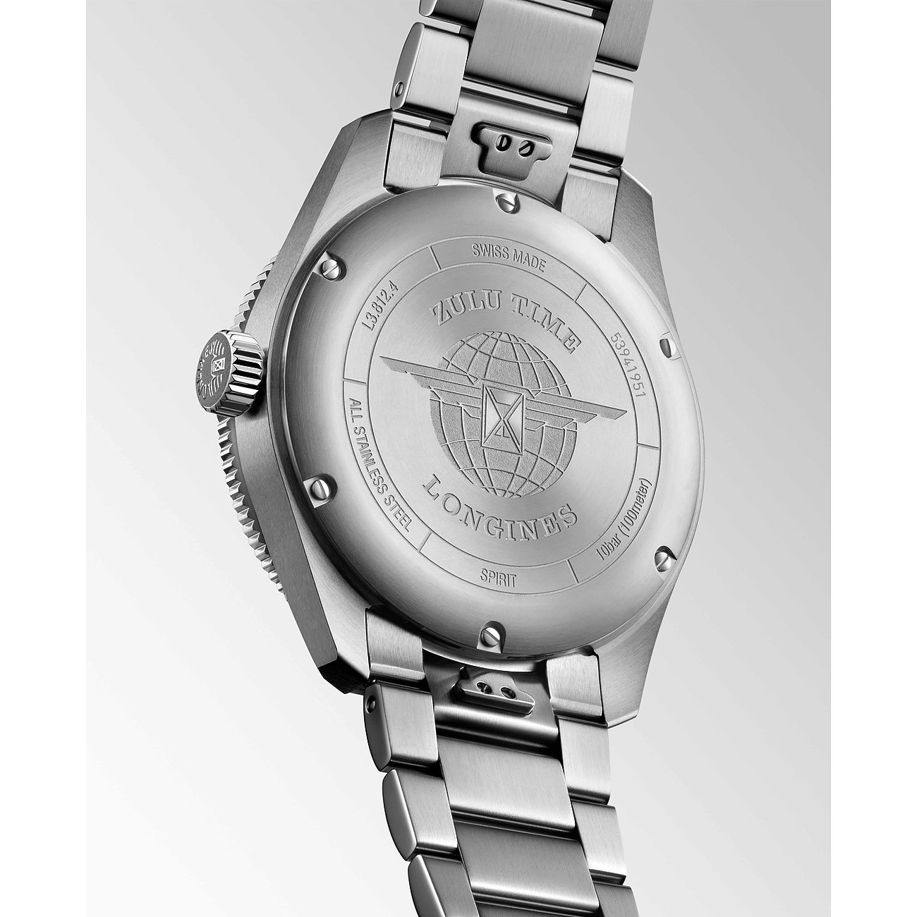 Longines Herrenuhr aus Edelstahl mit drehbarer Lünette und poliertem Gehäuse.