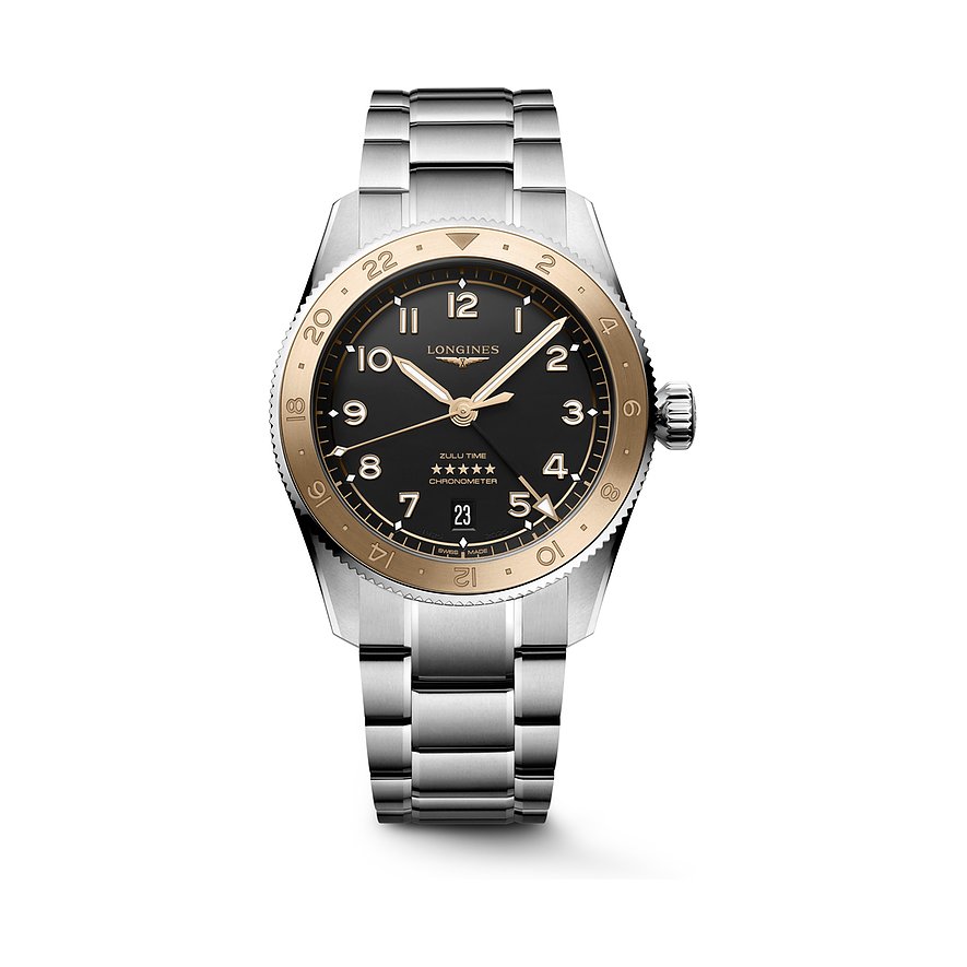 Longines Uhren-Set inkl. Wechselarmband Longines Spirit L38035536, Herren, Edelstahl, 750er Gelbgold, Armband: Edelstahl, Automatik, analog