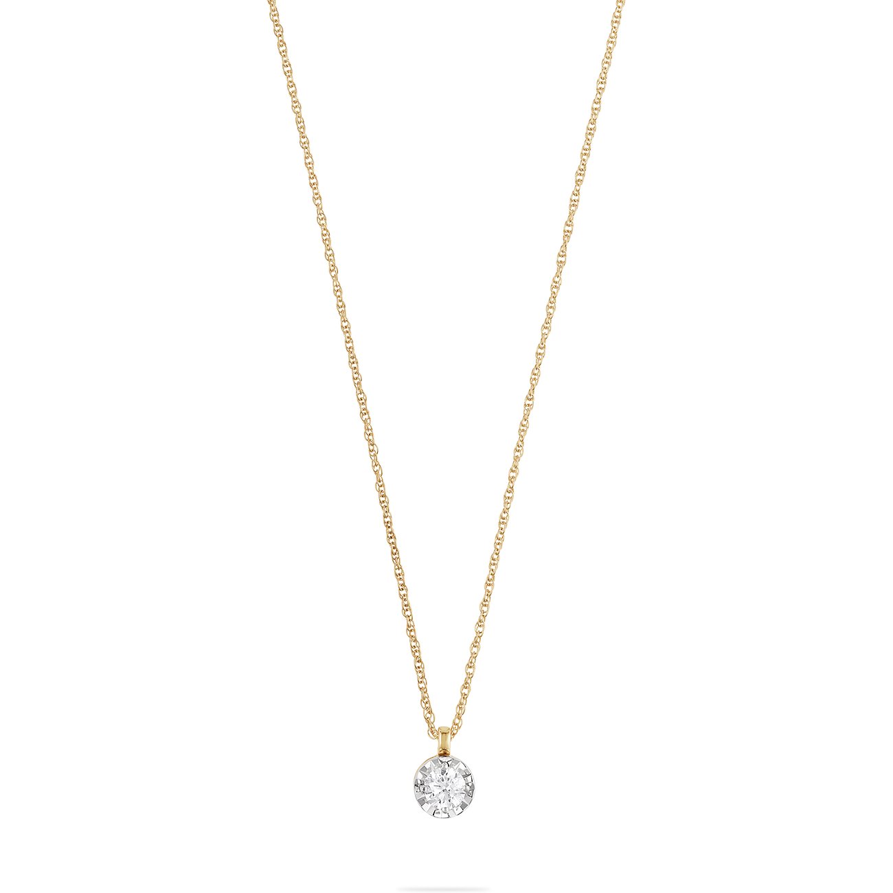 CHRIST halskæde af 585 gult guld med brillant slebet diamant.