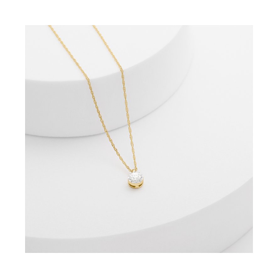 CHRIST halskæde af 585 gult guld med diamant.