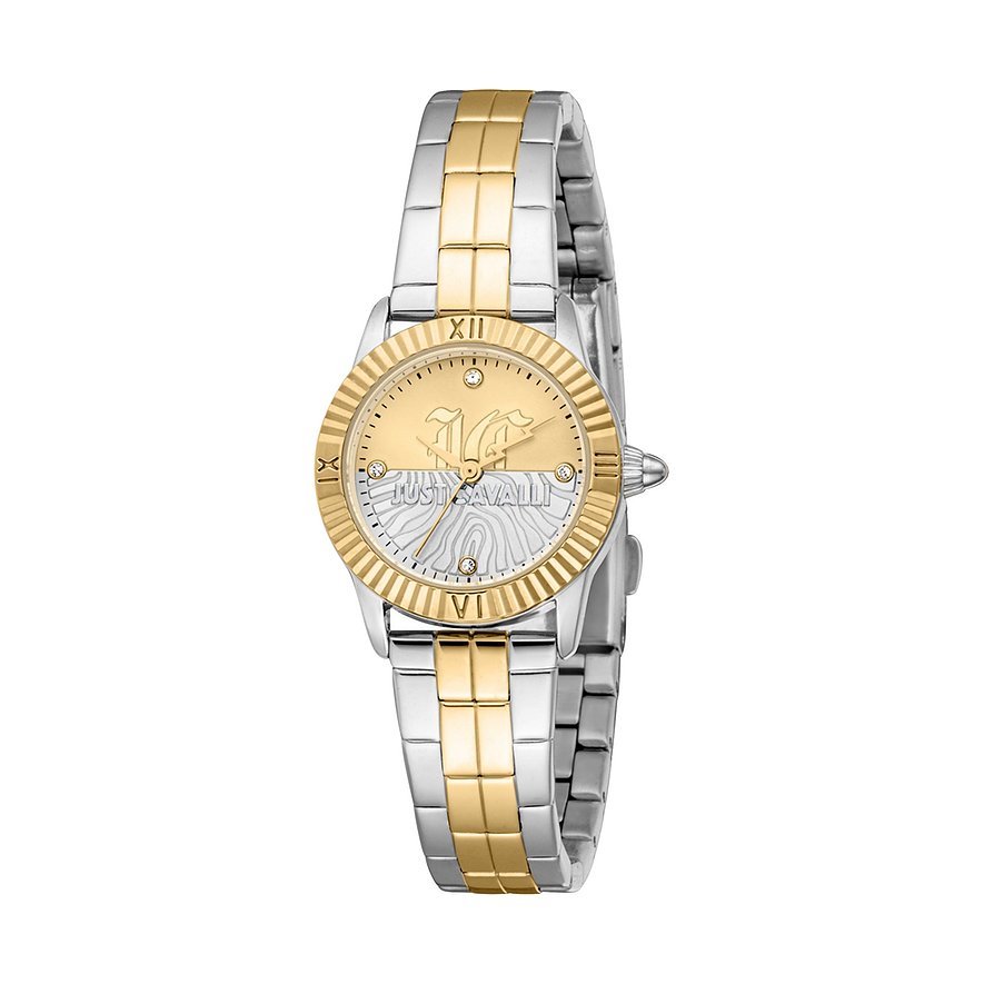 2. Chance - Just Cavalli Uhren-Set JC1L328M0075, Kristall, synthetisch, Damen, Metall, Armband: Edelstahl, Quarz, analog