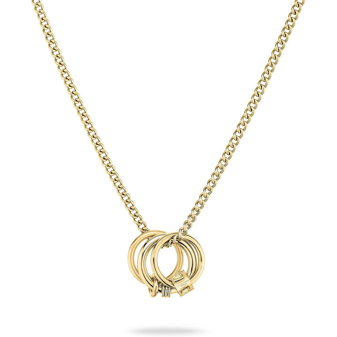 Liebeskind Halsschmuck aus Edelstahl mit mehreren Ringen.
