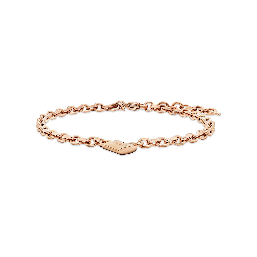 Liebeskind Armband aus Edelstahl, roséfarben, mit Gliederkette und Schloss.