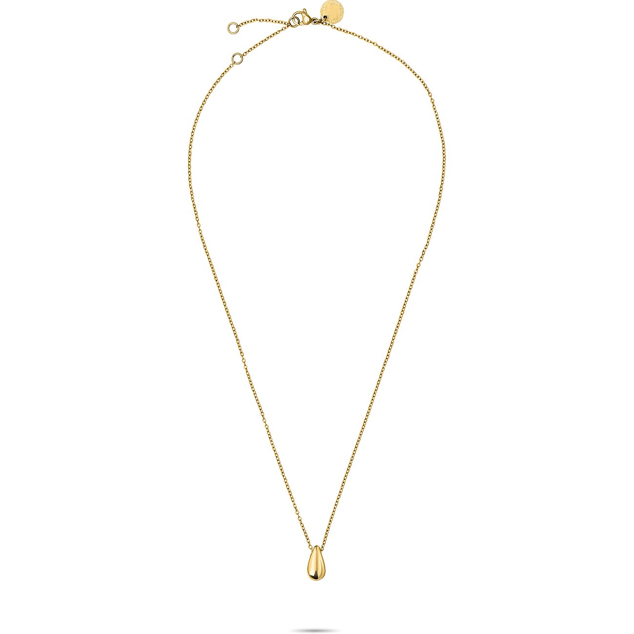 Liebeskind Halsschmuck aus Edelstahl, Tropfenanhänger, goldfarben.