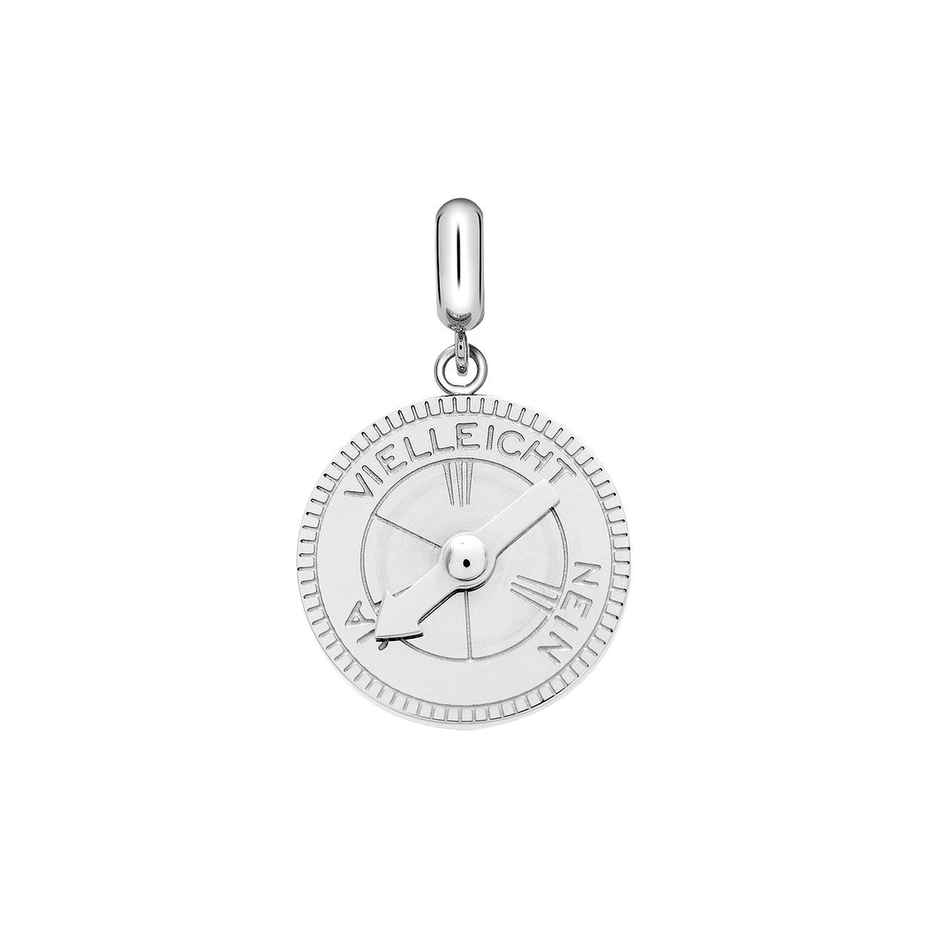 Liebeskind Anhängeschmuck aus Edelstahl mit Kompass-Design und den Worten 