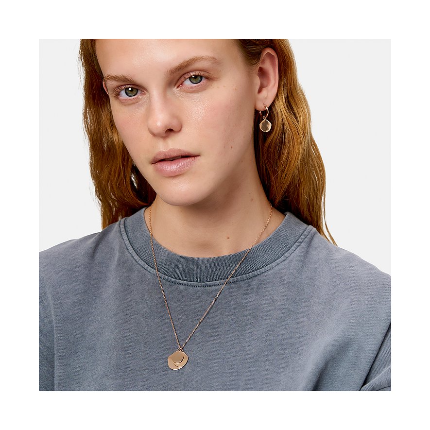 Liebeskind Halsschmuck aus Edelstahl, zweireihiger Anhänger.