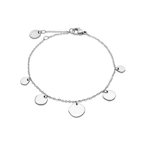 Liebeskind Armband aus Edelstahl mit runden Anhängern.