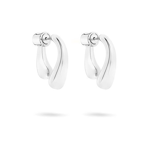 Liebeskind Ohrringe aus Edelstahl, silberfarben, mit Tropfenform.