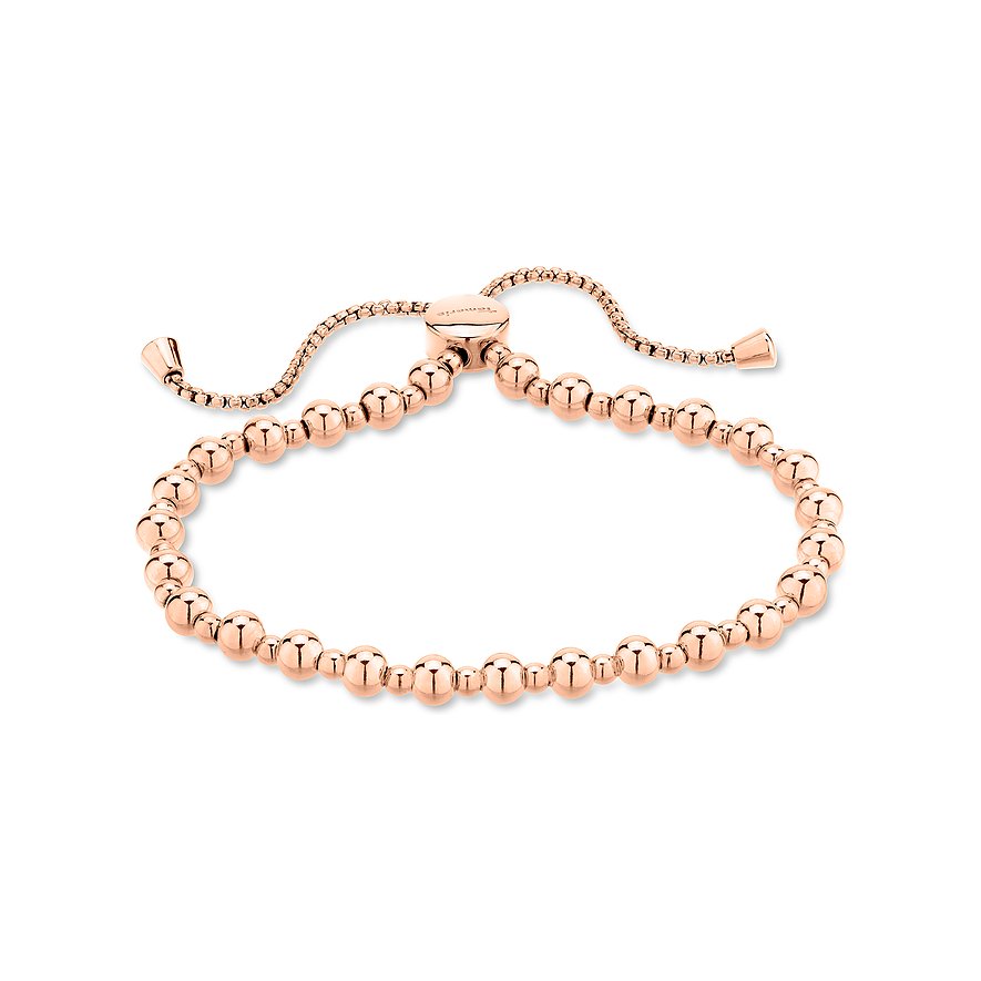 Tamaris Armband aus Edelstahl, roséfarben, mit Kugeln und Slider-Verschluss.