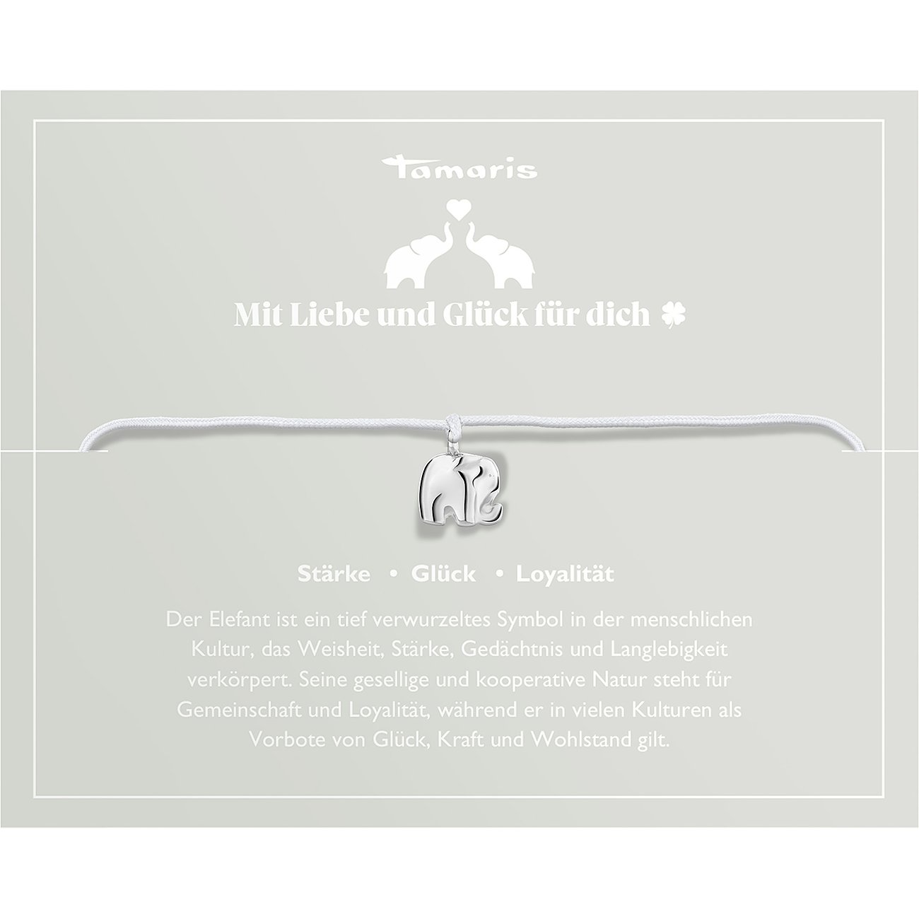 Tamaris Armband aus Edelstahl mit Elefanten-Anhänger.