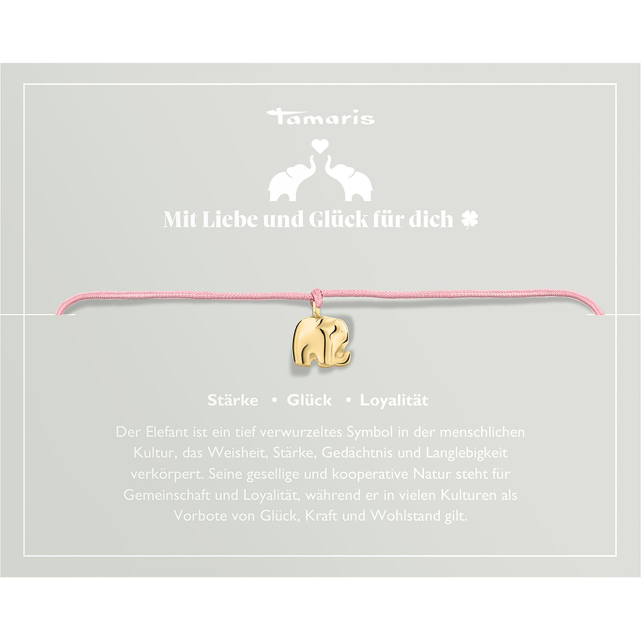 Tamaris Armband aus Edelstahl mit Elefanten-Anhänger.
