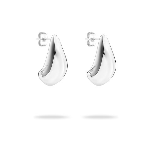 Tamaris Ohrringe aus Edelstahl, silberfarben, Tropfenform.