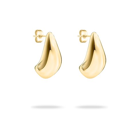 Tamaris Ohrringe aus Edelstahl, goldfarben, Tropfenform.