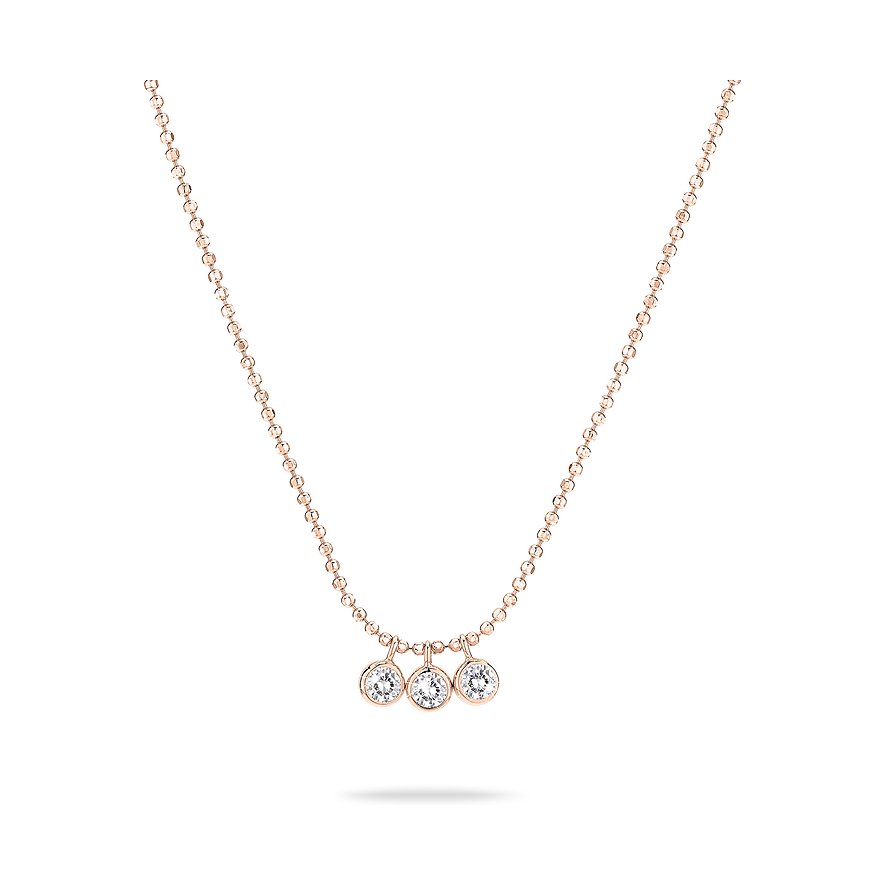 Tamaris Kette, Zirkonia, synthetisch, Damen, 925er Silber, roségold