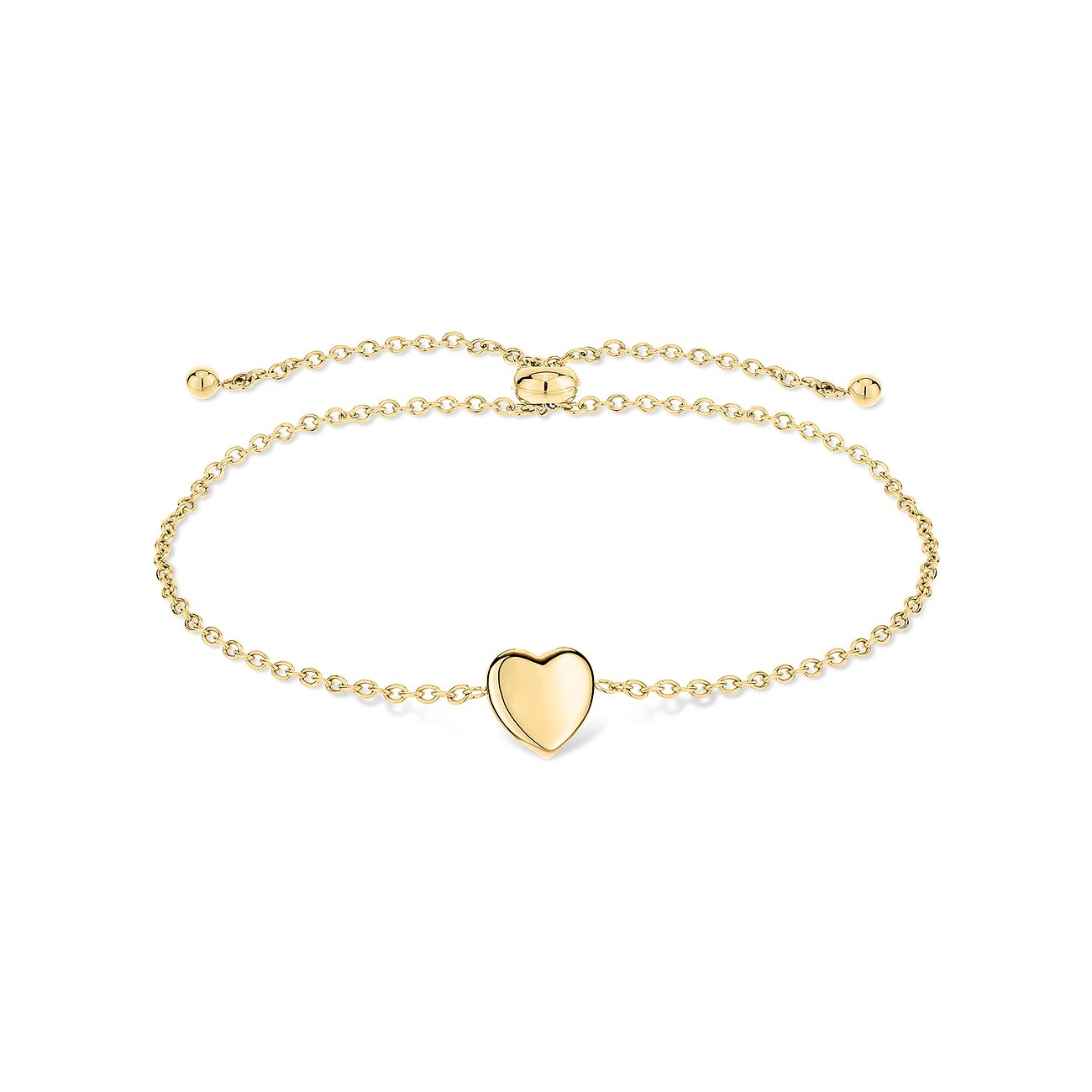 Tamaris Armband aus Edelstahl mit Herz-Anhänger, goldfarben.