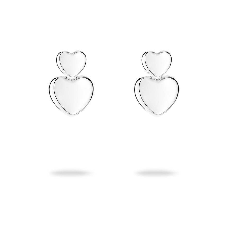 Tamaris Ohrringe aus Edelstahl, mit doppelten Herzen.