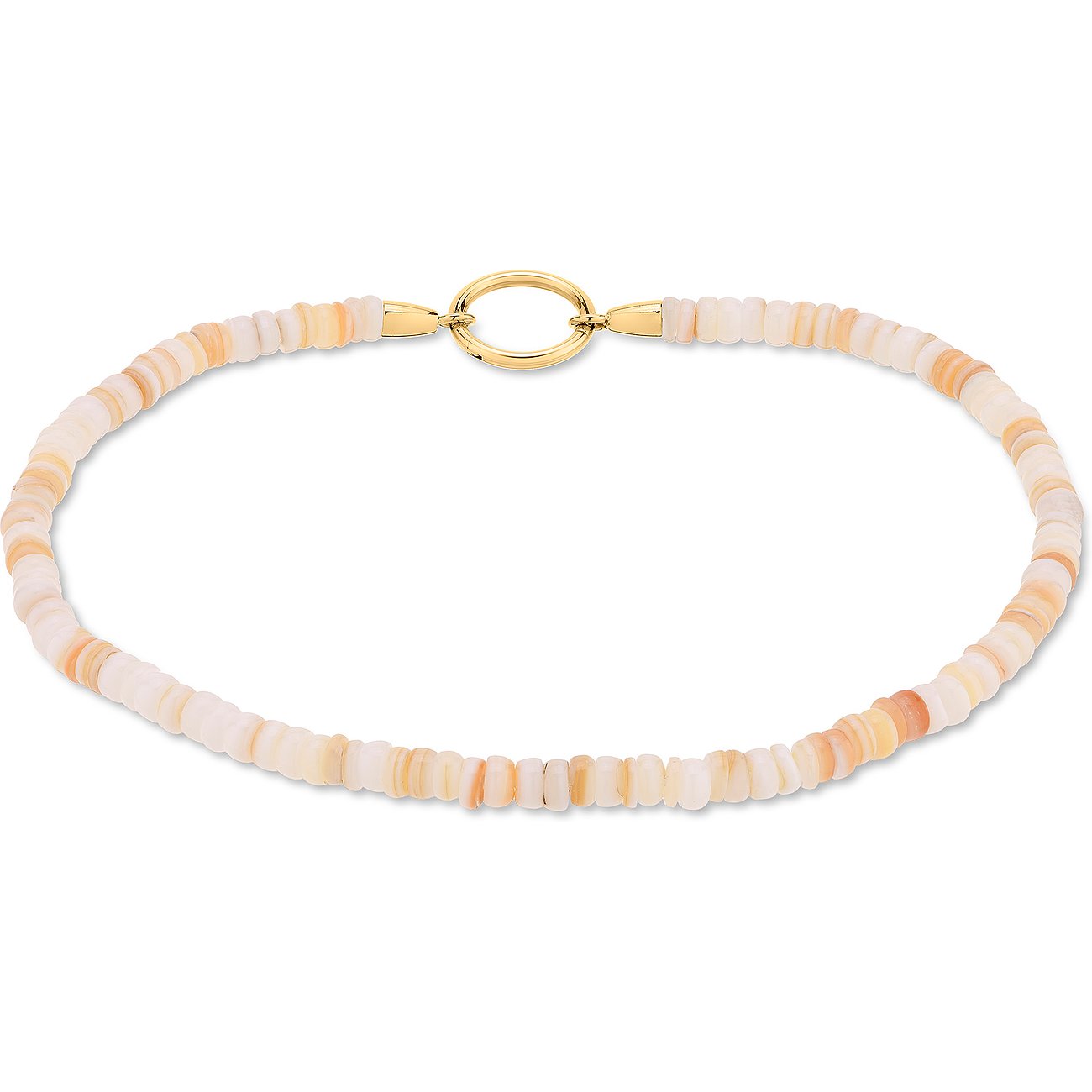 Tamaris Damenhalskette aus Edelstahl mit bunten Steinen und ovalem Anhänger.