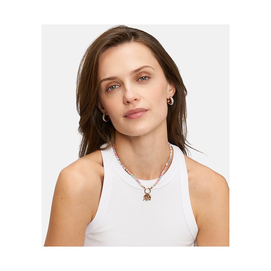 Tamaris Ohrhänger aus Edelstahl mit bunten Steinen.