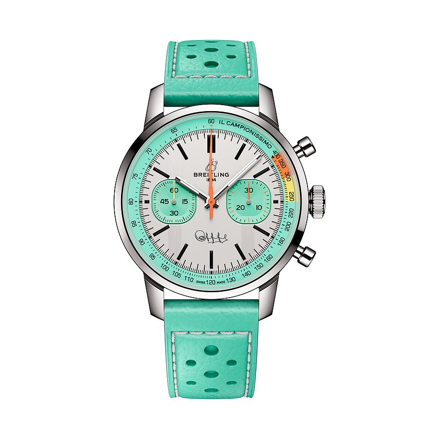 Breitling Chronograph Top Time AB01768A1A1X1, Herren, Edelstahl, Armband: Leder, Automatik, analog