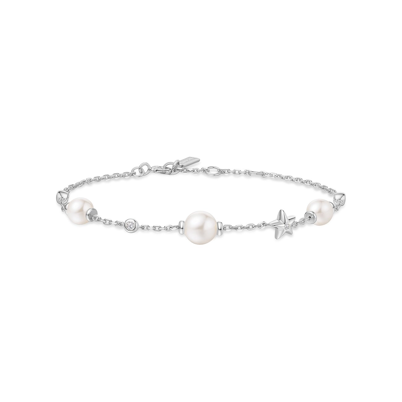 Bracelet Ania Haie en argent 925 avec zirconiums et perles.