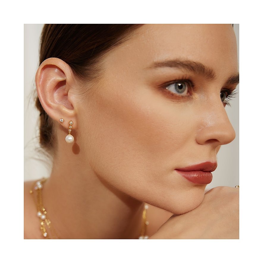 Ania Haie Ohrringe aus 925er Silber mit Perle und Zirkonia.