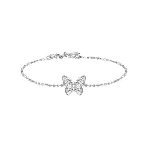 Bracelet Ania Haie en argent 925 avec zircone en forme de papillon.