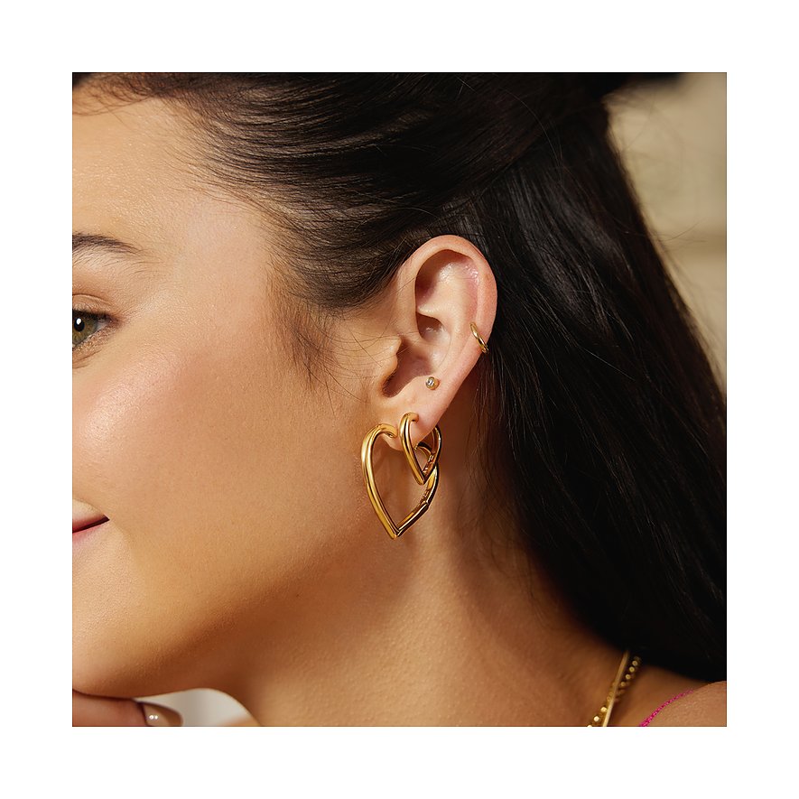 Ania Haie örhängen i 925 sterlingsilver, guldfärgade, med hjärtdesign.