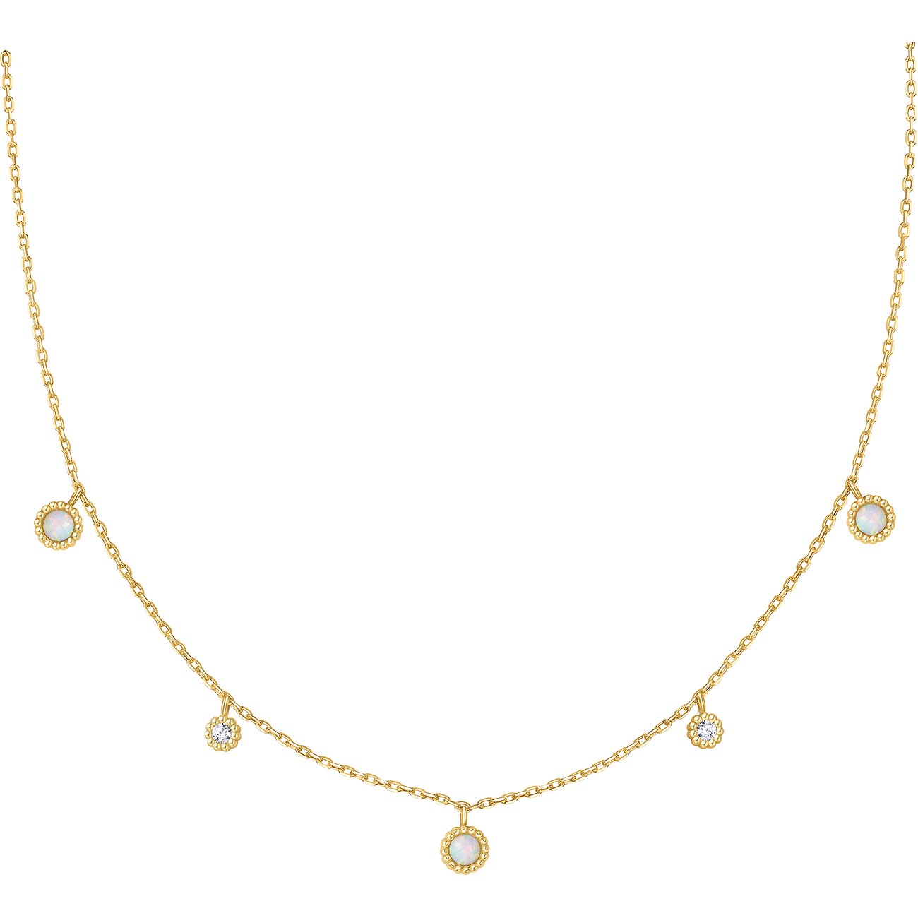 Ania Haie Halsschmuck aus 925er Silber mit Zirkonia und Opal.