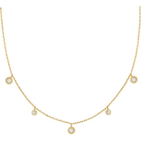 Ania Haie Halsschmuck aus 925er Silber mit Zirkonia und Opal.