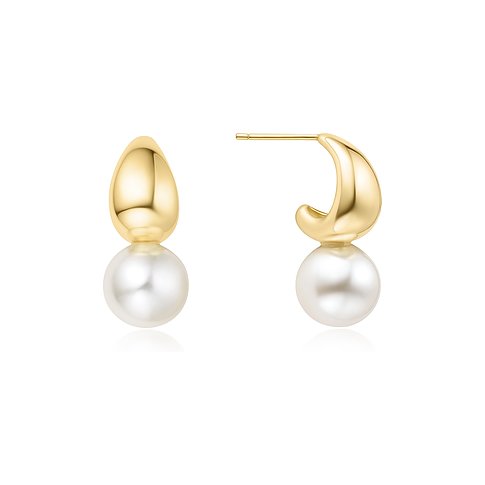 Ania Haie Ohrringe aus 925er Silber mit Perlen und goldfarbener Veredelung.