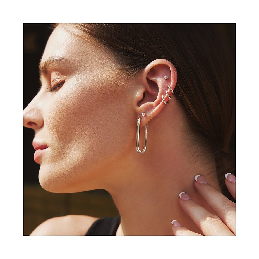 Ania Haie örhängen i 925 silver med rektangulärt hänge och sten.