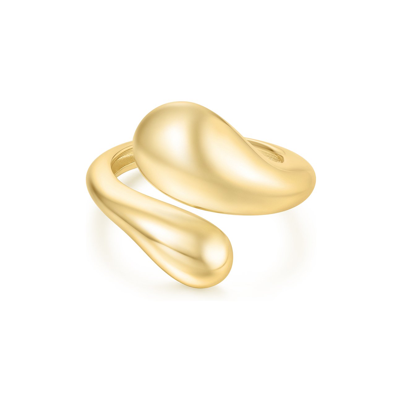 Ania Haie Ring aus 925er Silber, goldfarben, mit tropfenförmigem Design.