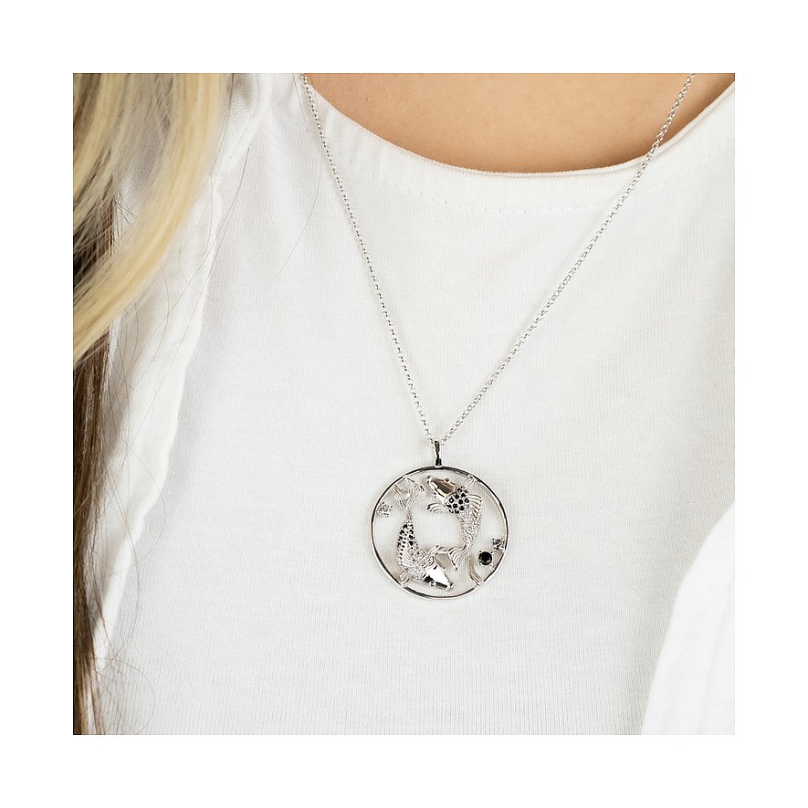 Engelsrufer Halsschmuck aus 925er Silber mit Zirkonia und Koi-Motiv.