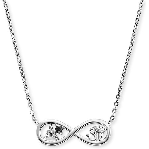 Collier Engelsrufer en argent 925 avec zircone et figurine de Bouddha.