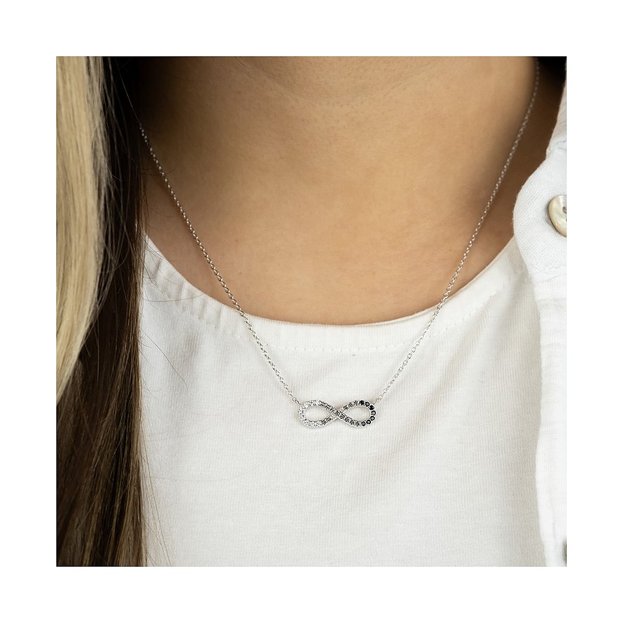 Engelsrufer Halsschmuck aus 925 Silber mit Zirkonia, als Infinity-Symbol.