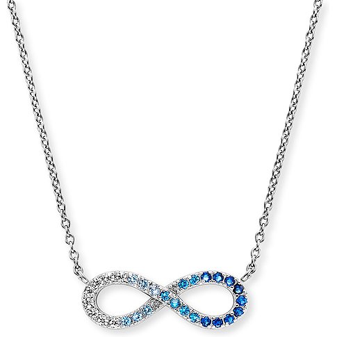 Collier Engelsrufer en argent 925 avec zirconias bleus et blancs.