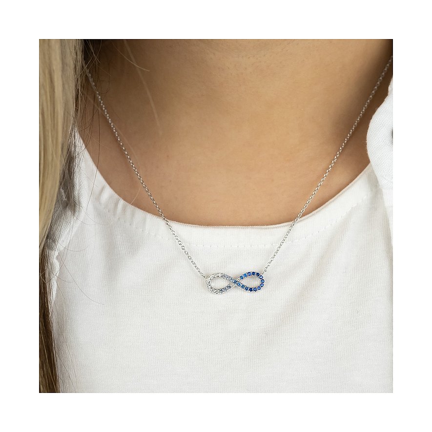 Engelsrufer Halsschmuck aus 925er Silber mit blauen und weißen Zirkonia.