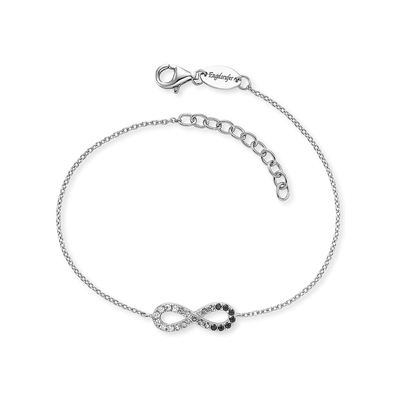 Engelsrufer Armband aus 925er Silber mit weißen und schwarzen Zirkonia.