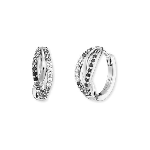 Engelsrufer Ohrringe aus 925er Silber mit schwarzen und weißen Zirkonia.