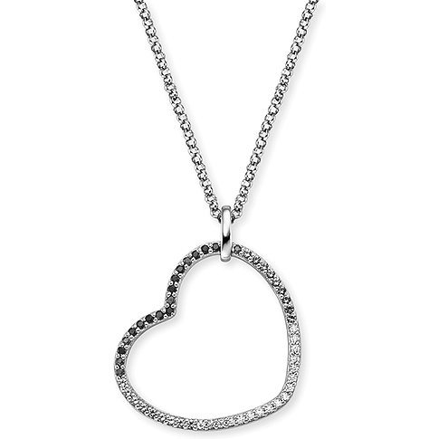 Collier Engelsrufer en argent 925 avec zirconias noirs et blancs.